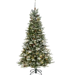65 Ft Snowy Morgan Spruce Slim Tree With Clear Lights^National Tree Company Cheap