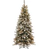 Fashion National Tree Company 7.5 Ft. Snowy Mountain Pine Slim Pine Tree With Clear Lights