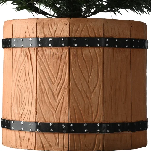 Store National Tree Company 6 Ft. Snowy Sheffield Spruce Slim Half Tree With Clear Lights