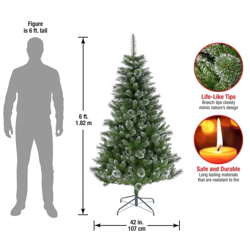 Fashion National Tree Company 6 Ft. Snowy Sierra Spruce Tree