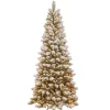 Flash Sale National Tree Company 7.5 Ft. Snowy Westwood Slim Pine Tree With Clear Lights