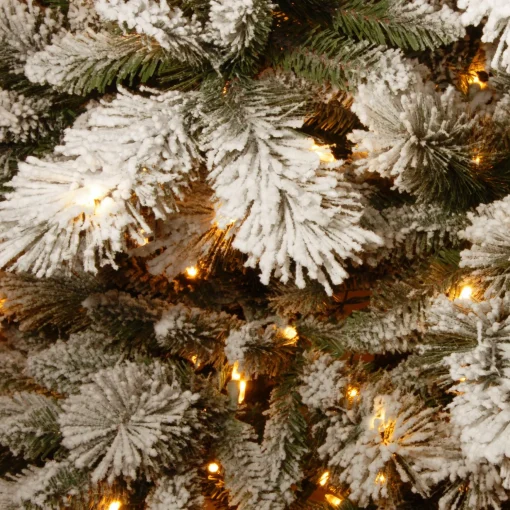 Flash Sale National Tree Company 7.5 Ft. Snowy Westwood Slim Pine Tree With Clear Lights