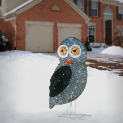 New National Tree Company 37" Fuzzy Fabric Owl With Led Lights