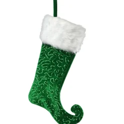Flash Sale National Tree Company 21" General Store Collection Jester Style Green Stocking