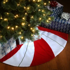 Sale National Tree Company 52" General Store Collection Peppermint Tree Skirt
