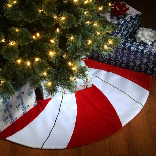Sale National Tree Company 52" General Store Collection Peppermint Tree Skirt