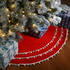 Store National Tree Company 48" General Store Collection Red Velvet Tree Skirt