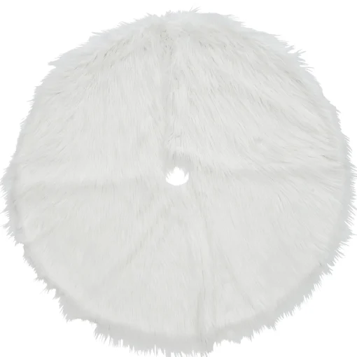 New National Tree Company 48" General Store Collection White High Pile Tree Skirt