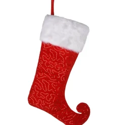 Clearance National Tree Company 21" General Store Collection Jester Style Red Stocking