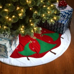 Fashion National Tree Company 52" General Store Collection Red And White Tree Skirt