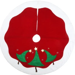 Outlet National Tree Company 48" General Store Collection Red And White Tree Skirt