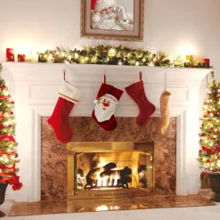 Discount National Tree Company 18" General Store Collection Ho! Ho! Ho! Santa Stocking
