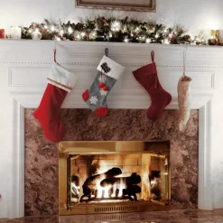 Best National Tree Company 18" Gray Christmas Stocking With Snowflakes