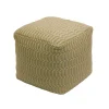 Best National Tree Company 16" Hand Woven Pouf Ottoman, Sand