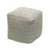 Best National Tree Company 16" Hand Woven Pouf Ottoman, Gray