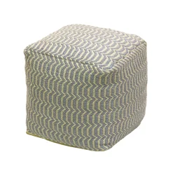 Best National Tree Company 16" Hand Woven Pouf Ottoman, Gray