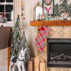 Discount National Tree Company 20" Hgtv Home Collection Bias Cut Red Plaid Stocking