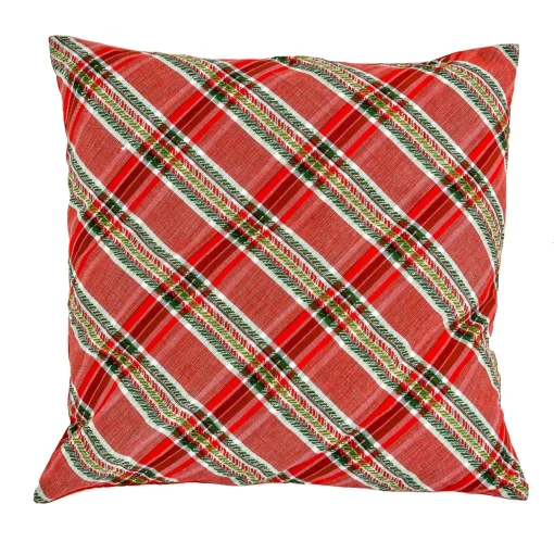 Clearance National Tree Company 24" Hgtv Home Collection Bias Cut Red Plaid Pillow