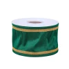 Discount National Tree Company 3" Hgtv Home Collection Dupioni Double-Sided Ribbon, Green & Gold