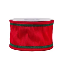 Best Sale National Tree Company 3" Hgtv Home Collection Dupioni Double-Sided Ribbon, Red & Green