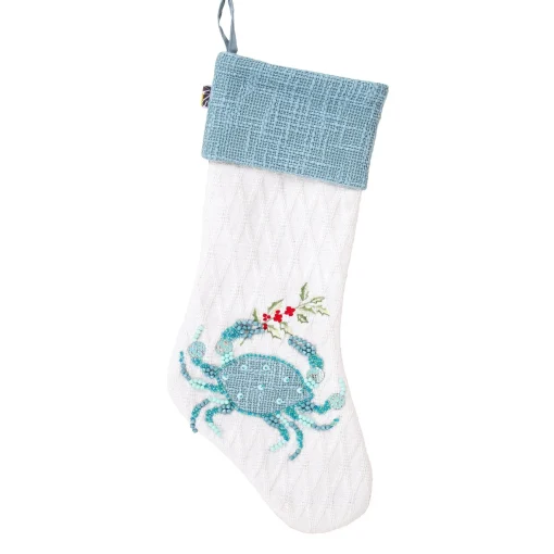 Online National Tree Company 20" Hgtv Home Collection Embroidered Blue Crab Stocking
