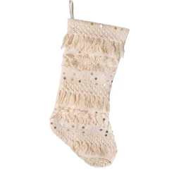 New National Tree Company 20" Hgtv Home Collection Fringe And Sequin Stocking
