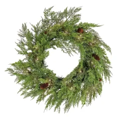 Sale National Tree Company 26" Hgtv Home Collection Pre-Lit Cozy Winter Cedar Wreath