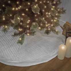 Online National Tree Company 60" Hgtv Home Collection Quilted Velvet Tree Skirt, Ivory