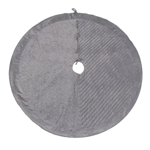 Best National Tree Company 60" Hgtv Home Collection Quilted Velvet Tree Skirt, Silver