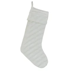 Sale National Tree Company 19" Hgtv Home Collection Quilted Velvet Stocking, Ivory