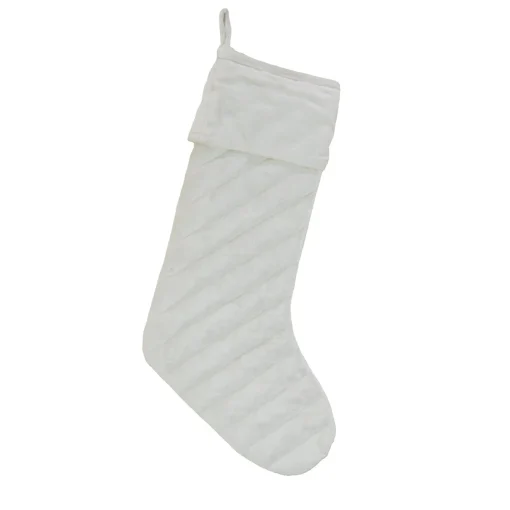 Sale National Tree Company 19" Hgtv Home Collection Quilted Velvet Stocking, Ivory
