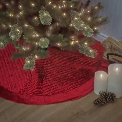 Online National Tree Company 60" Hgtv Home Collection Quilted Velvet Tree Skirt, Red