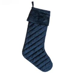 Best Sale National Tree Company 19" Hgtv Home Collection Quilted Velvet Stocking, Blue