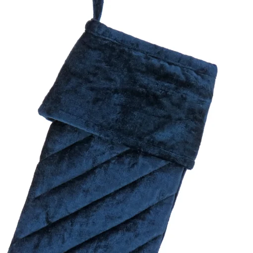 Best Sale National Tree Company 19" Hgtv Home Collection Quilted Velvet Stocking, Blue