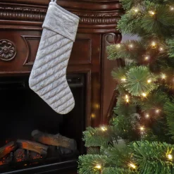 Discount National Tree Company 19" Hgtv Home Collection Quilted Velvet Stocking, Silver