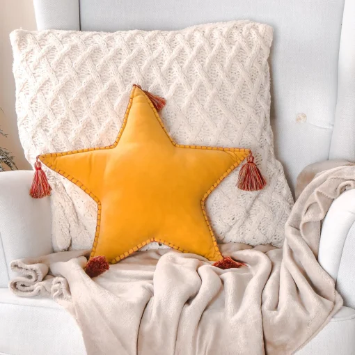 Online National Tree Company 16" Hgtv Home Collection Star Shape Pillow, Yellow