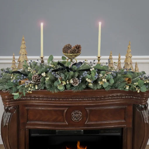 Outlet National Tree Company 60" Hgtv Home Collection Swiss Chic Mantle Swag