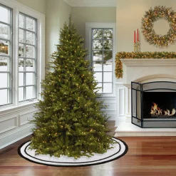 Flash Sale National Tree Company 52" Hgtv Home Collection White Tree Skirt With Black Trim