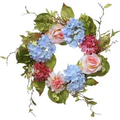 23" Hydrangea, Rose And Dahlia Wreath^National Tree Company Fashion