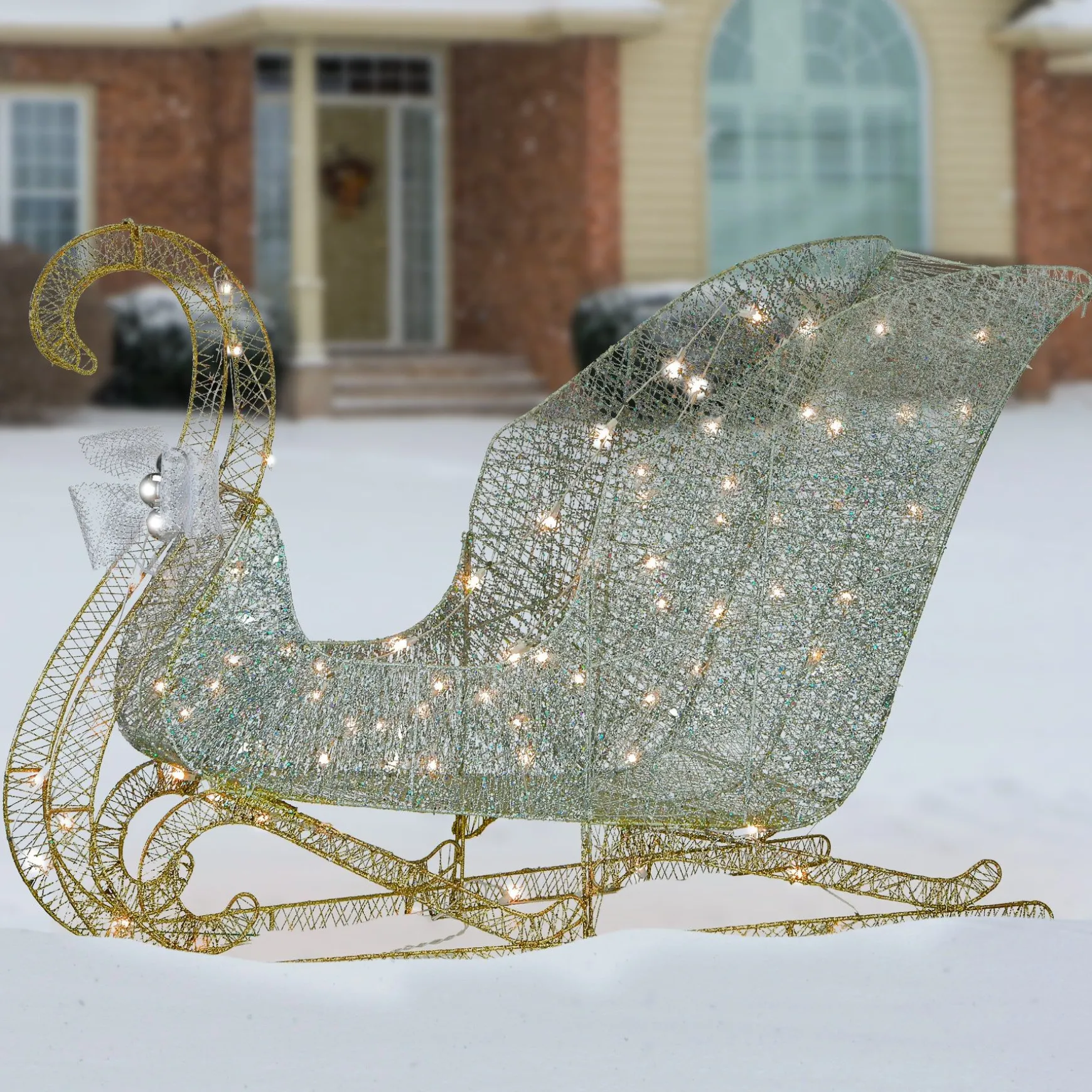 Cheap National Tree Company 48 In. Santas Sleigh With Cool White Led Lights