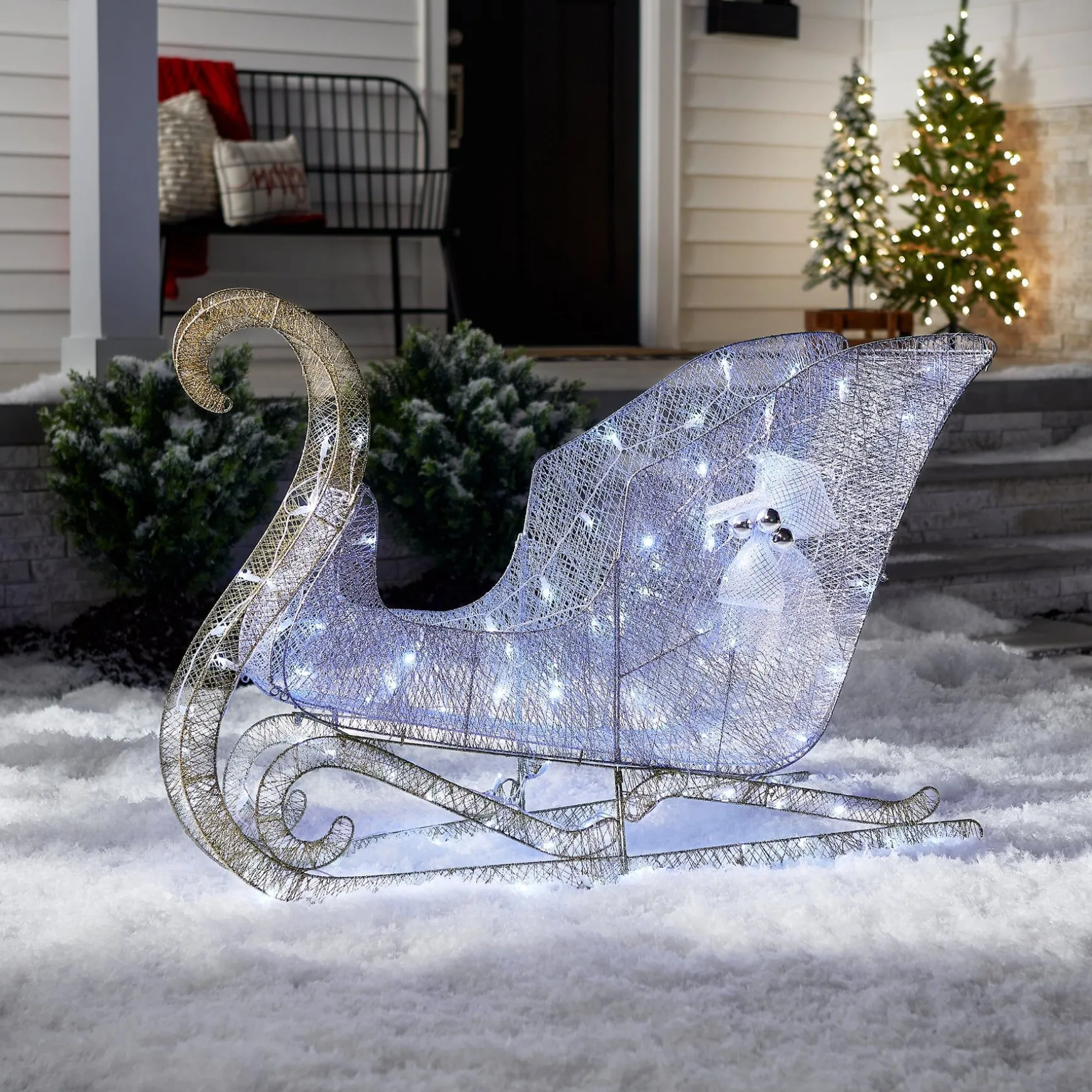 Cheap National Tree Company 48 In. Santas Sleigh With Cool White Led Lights