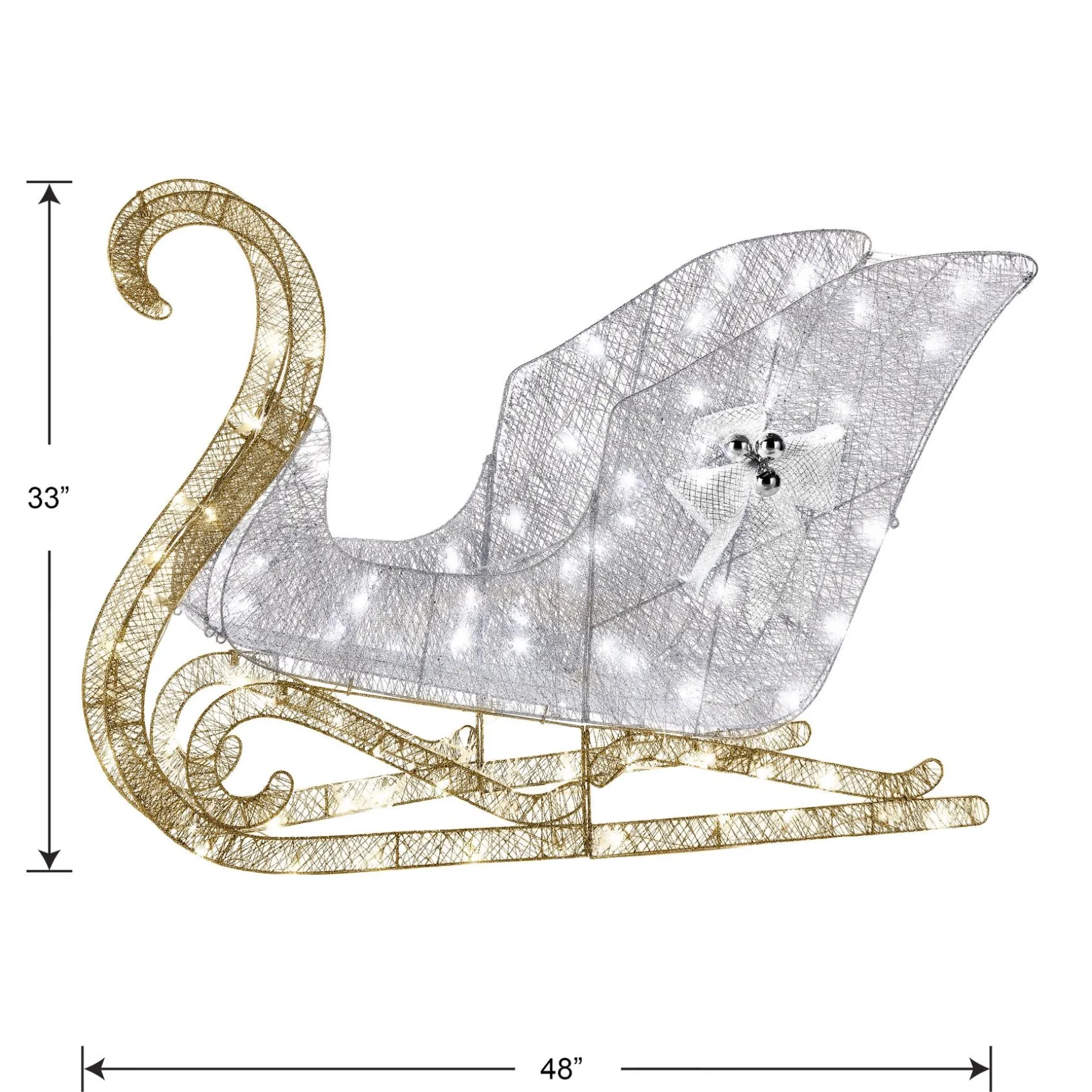 Cheap National Tree Company 48 In. Santas Sleigh With Cool White Led Lights