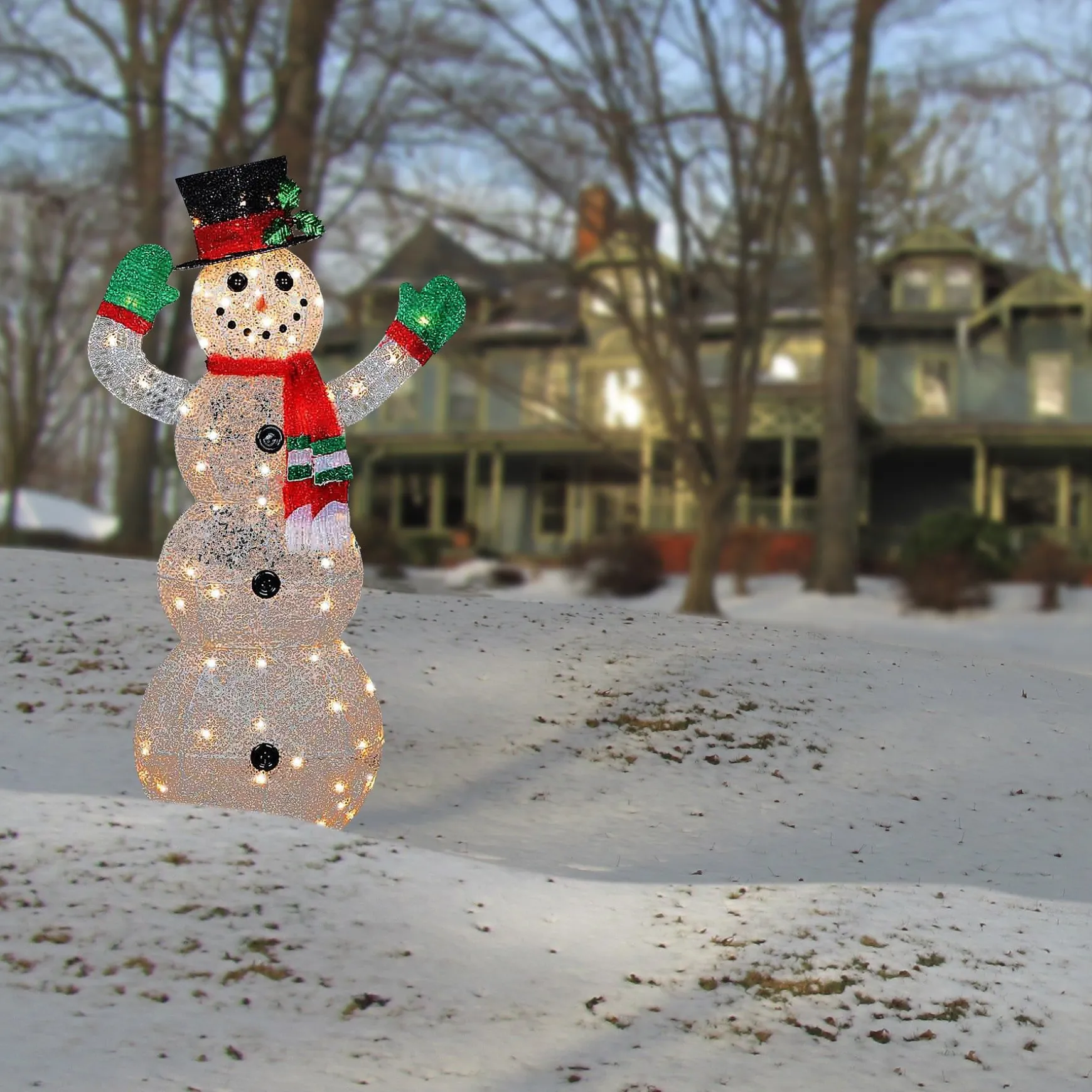 Hot National Tree Company 48 In. Snowman Decoration With Clear Lights