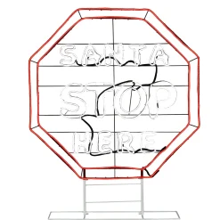 Outlet National Tree Company 44" Led Light Strip "Santa Stop Here" Sign
