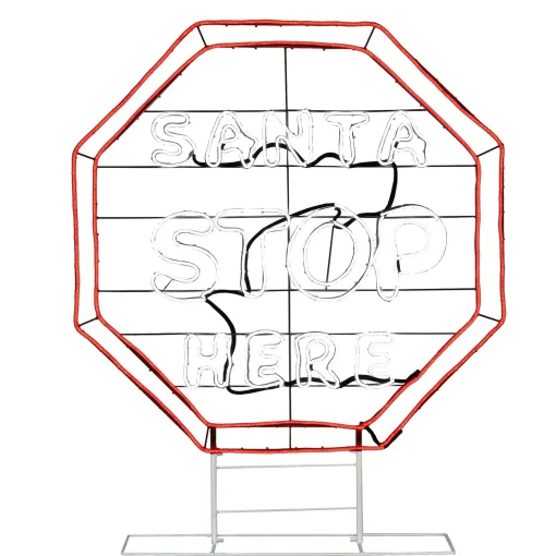 Outlet National Tree Company 44" Led Light Strip "Santa Stop Here" Sign