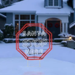 Outlet National Tree Company 44" Led Light Strip "Santa Stop Here" Sign