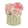 10" Light Pink Hydrangea Bouquet In White Basket^National Tree Company Best