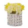 10" Light Yellow Hydrangea Bouquet In White Basket^National Tree Company Sale
