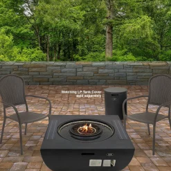 Sale National Tree Company 40" Marbleized Mgo Propane Fire Pit Table With Water Feature