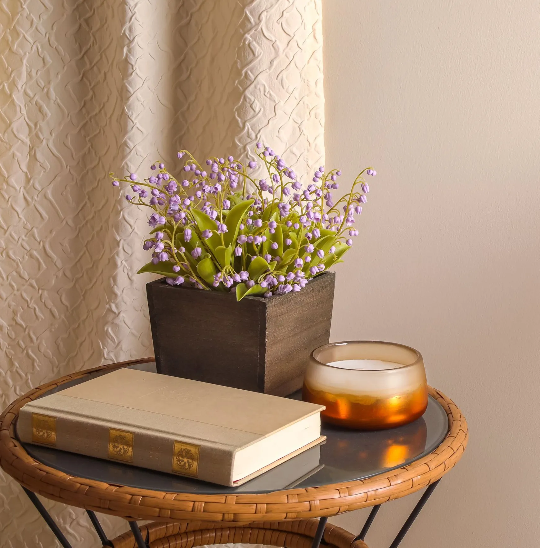 Best Sale National Tree Company 10" Mauve Lily-Of-The-Valley Flowers In Wood Box